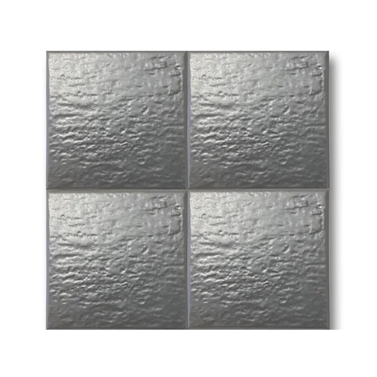 13×13 Metalik Gri Rustik Seramik Karo