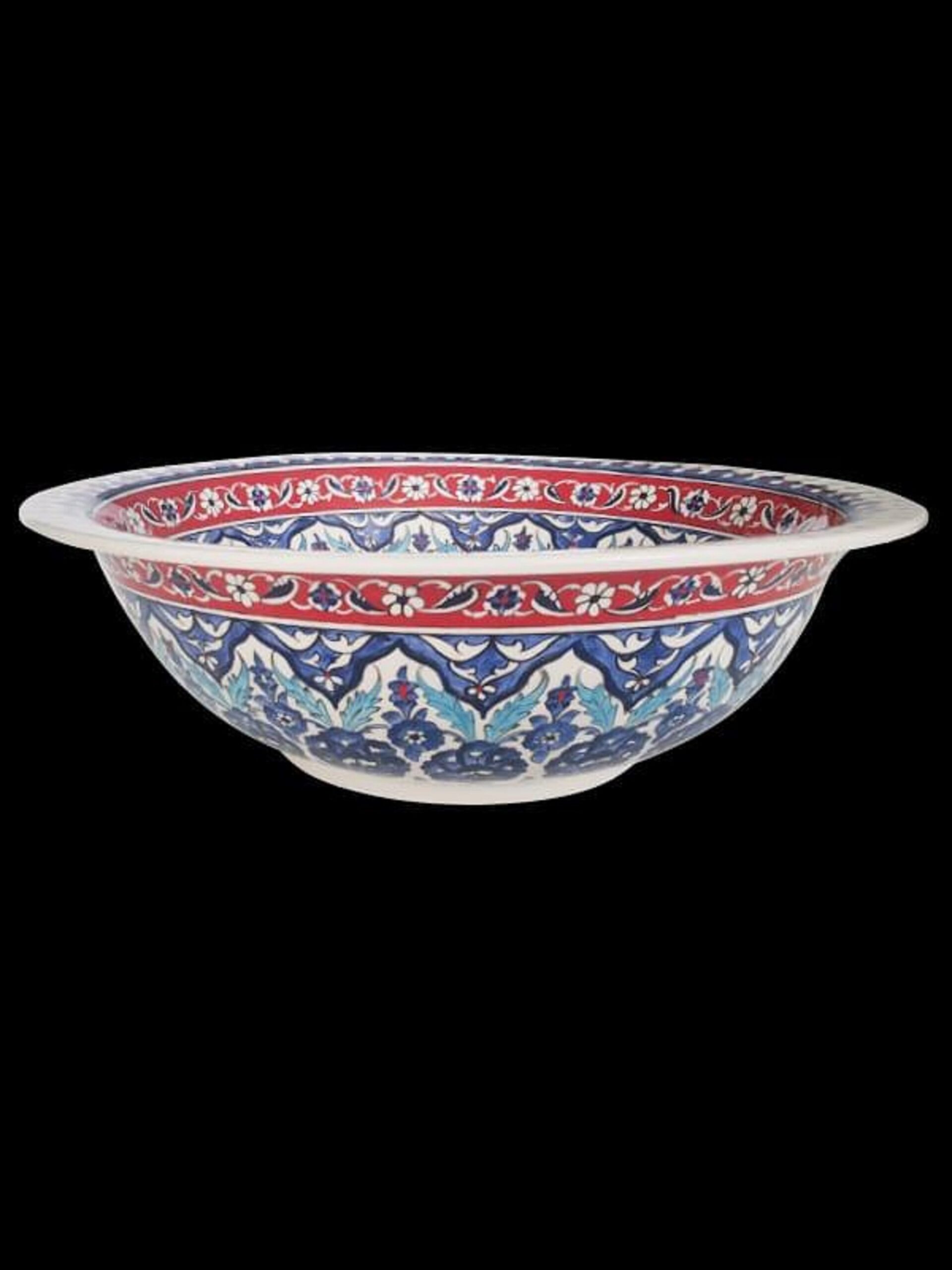 HÇ6 El Yapımı Çini Desenli Seramik Lavabo