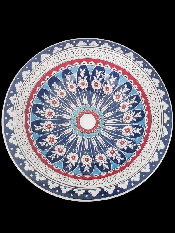 HÇ4 El Yapımı Çini Desenli Seramik Lavabo