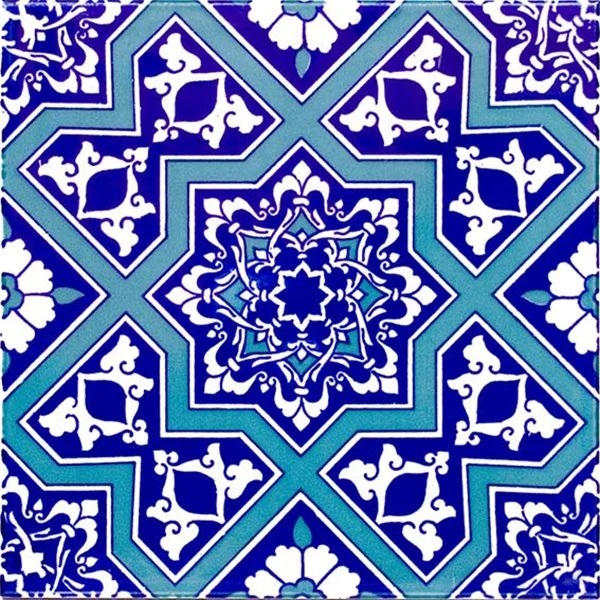 20x20 Cm Selçuk Yıldız Geçme Desenli Çini Karo