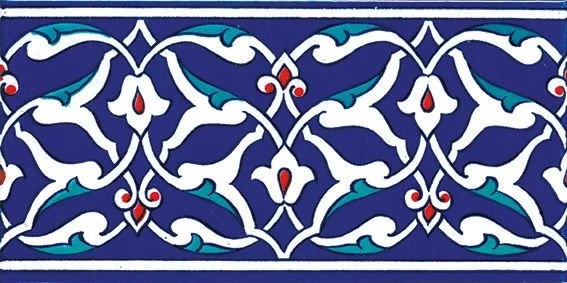 10x20 cm İznik Rumi Desenli Çini Bordür