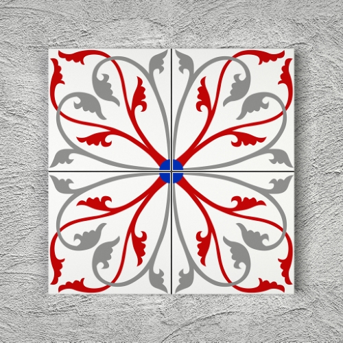 20x20 YK18 Çini Desenli Yer Karosu